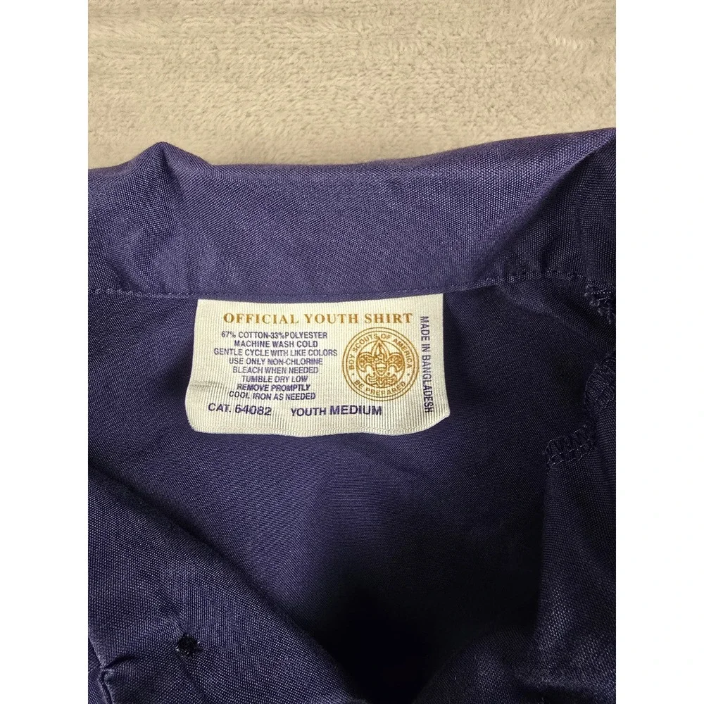 Boy Scouts of America Uniform Shirt Youth Medium Blue Patches‎ Great Southwest